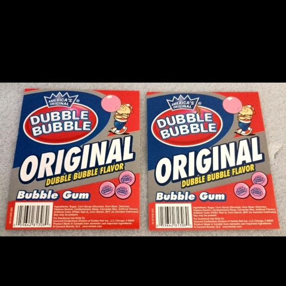 2 Original Dubble Bubble Flavor Gum Machine Vending Display Card 2000s NOS NEW - Picture 2 of 5
